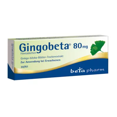 GINGOBETA Comprimidos revestidos por película de 80 mg, 30 unidades