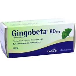 GINGOBETA Comprimidos revestidos por película de 80 mg, 60 unidades