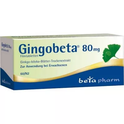 GINGOBETA Comprimidos revestidos por película de 80 mg, 60 unidades