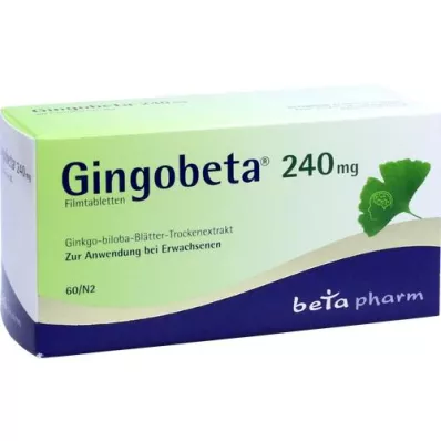 GINGOBETA 240 mg comprimidos revestidos por película, 60 unidades