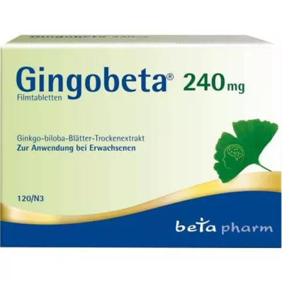 Gingobeta 240 mg comprimidos revestidos por película, 120 unidades Gingobeta 240 mg comprimidos revestidos por película, 120 unidades