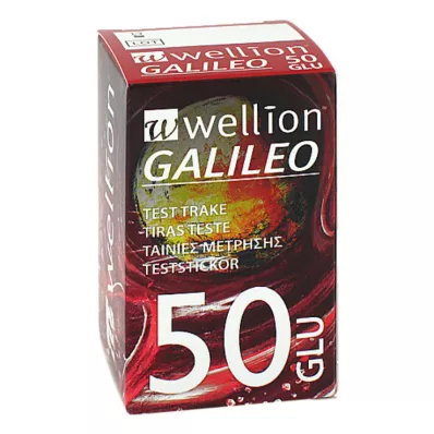 Tiras de teste de açúcar no sangue Wellion Galileo, 50 unidades Tiras de teste de açúcar no sangue Wellion Galileo, 50 unidades