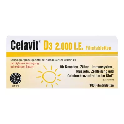 Cefavit D3 2.000 UI comprimidos revestidos por película, 100 unidades Cefavit D3 2.000 UI comprimidos revestidos por película, 100 unidades