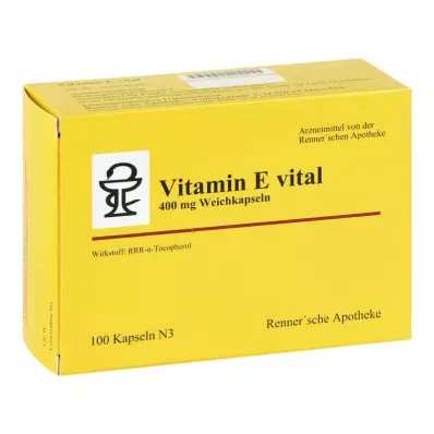 VITAMIN E VITAL 400 mg Rennersche Apotheke Weichk., 100 unid VITAMIN E VITAL 400 mg Rennersche Apotheke Weichk., 100 unid