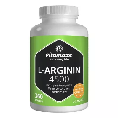 L-ARGININ HOCHDOSIERT Cápsulas de 4.500 mg, 360 unid L-ARGININ HOCHDOSIERT Cápsulas de 4.500 mg, 360 unid