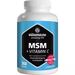 MSM HOCHDOSIERT+Vitamina C Cápsulas, 360 Cápsulas