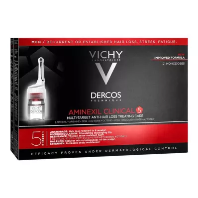 Vichy Dercos Aminexil Clinical 5 para homens, 21X6 ml Vichy Dercos Aminexil Clinical 5 para homens, 21X6 ml