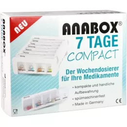 ANABOX Dispensador semanal compacto para 7 dias, branco, 1 unidade