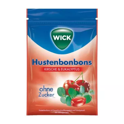 WICK Cereja selvagem &amp; Rebuçados de eucalipto sem açúcar Btl, 72 g