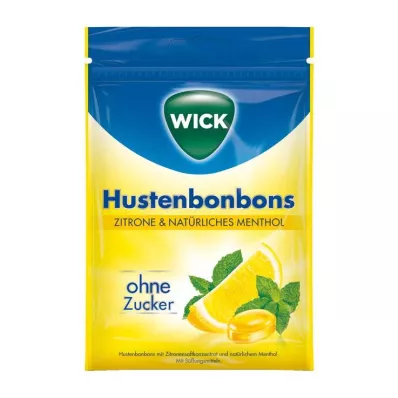 WICK Limão &amp; balas naturais de mentol sem saco de açúcar, 72 g