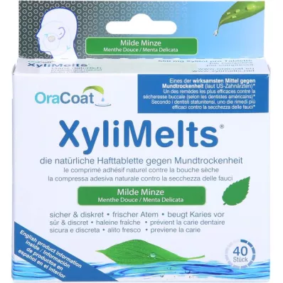 ORACOAT Pastilhas adesivas XyliMelts menta suave, 40 unidades