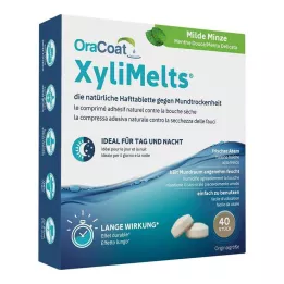 ORACOAT Pastilhas adesivas XyliMelts menta suave, 40 unidades