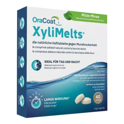 ORACOAT Pastilhas adesivas XyliMelts menta suave, 40 unidades ORACOAT Pastilhas adesivas XyliMelts menta suave, 40 unidades