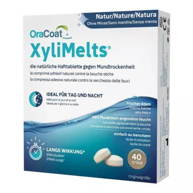 Pastilhas adesivas OraCoat XyliMelts® naturais, 40 unid Pastilhas adesivas OraCoat XyliMelts® naturais, 40 unid