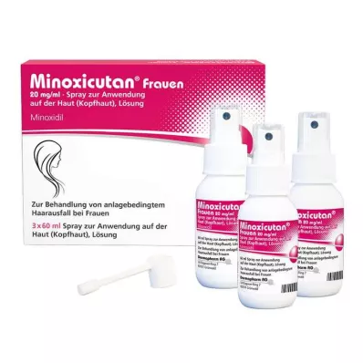 Minoxicutan® mulheres spray 20 mg/ml, 3X60 ml Minoxicutan® mulheres spray 20 mg/ml, 3X60 ml