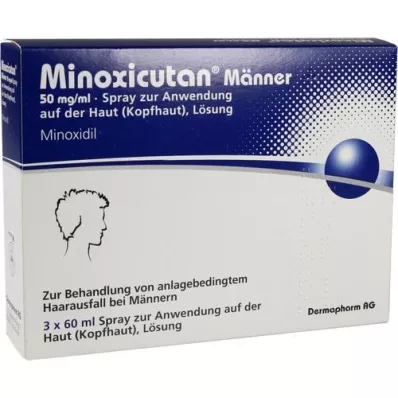 MINOXICUTAN Homens 50 mg/ml spray, 3X60 ml