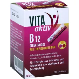 VITA AKTIV B12 direct sticks com blocos de construção de proteínas, 20 unidades