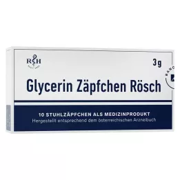 GLYCERIN ZÄPFCHEN Rösch 3 g contra a obstipação, 10 unid