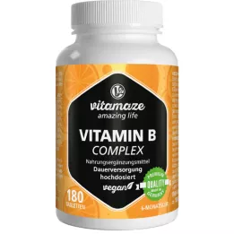 VITAMIN B COMPLEX comprimidos veganos de dose elevada, 180 unidades