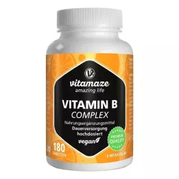 VITAMIN B COMPLEX comprimidos veganos de dose elevada, 180 unidades