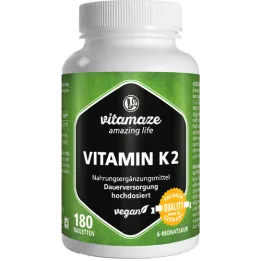 VITAMIN K2 200 μg comprimidos veganos de dose elevada, 180 unidades