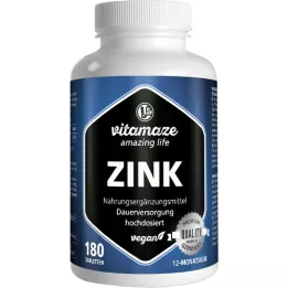 ZINK Comprimidos veganos de dose elevada de 25 mg, 180 unidades
