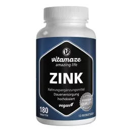 ZINK Comprimidos veganos de dose elevada de 25 mg, 180 unidades