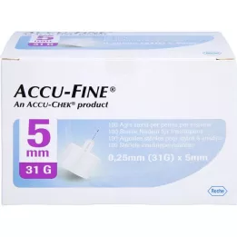 ACCU FINE Agulhas esterilizadas para canetas de insulina 5 mm 31 G, 100 pcs