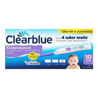 CLEARBLUE Teste de ovulação avançado & digital, 10 pcs CLEARBLUE Teste de ovulação avançado & digital, 10 pcs
