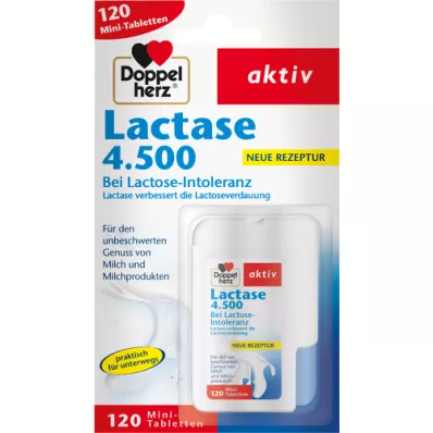 DOPPELHERZ Lactase 4.500 Comprimidos, 120 Cápsulas