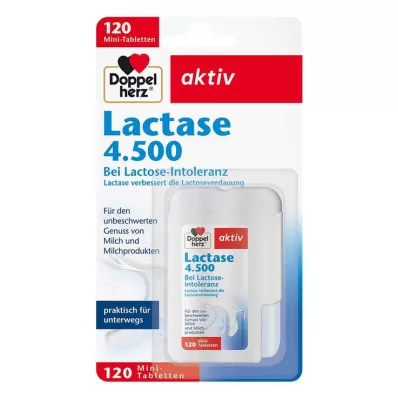 DOPPELHERZ Lactase 4.500 Comprimidos, 120 Cápsulas