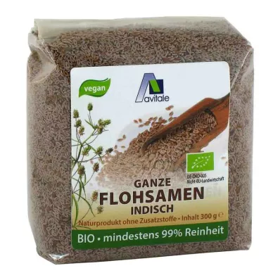 Sementes indianas inteiras de psyllium orgânicas, 300 g