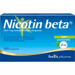 NICOTIN Goma de mascar beta Mint 2 mg contendo o ingrediente ativo, 105 unidades