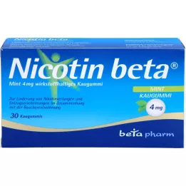 NICOTIN Goma de mascar beta Mint 4 mg contendo o ingrediente ativo, 30 unidades