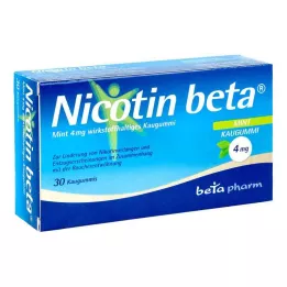 NICOTIN Goma de mascar beta Mint 4 mg contendo o ingrediente ativo, 30 unidades