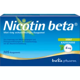 NICOTIN Goma de mascar beta Mint 4 mg contendo o ingrediente ativo, 105 unidades