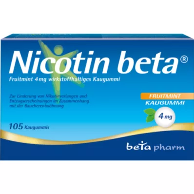 NICOTIN Pastilha elástica beta Fruitmint 4 mg, 105 unidades
