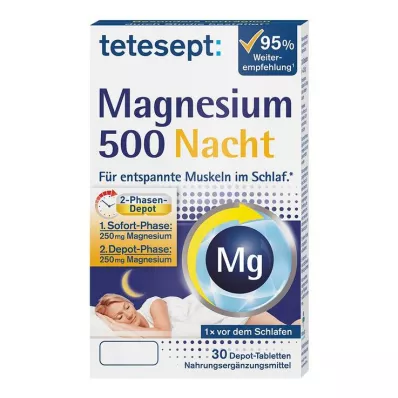 TETESEPT Magnésio 500 Comprimidos de noite, 30 cápsulas TETESEPT Magnésio 500 Comprimidos de noite, 30 cápsulas