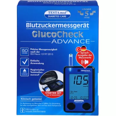 TESTAMED Kit GlucoCheck Advance Star. mg/dl mmol/l, 1 unid