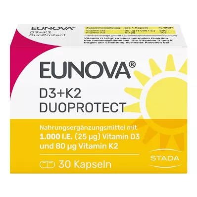 EUNOVA DuoProtect D3+K2 1000 U.I./80 μg cápsulas, 30 unid