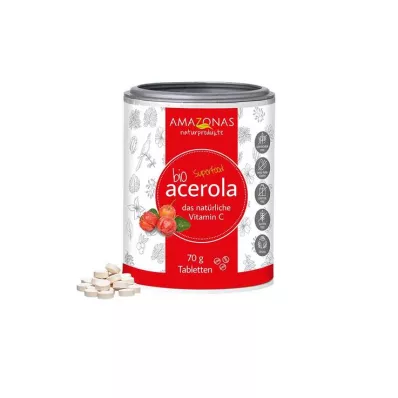 Pastilhas de vitamina C naturais 100% orgânicas de Acerola, 70 g