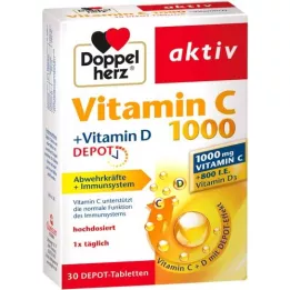 DOPPELHERZ Vitamina C 1000+Vitamina D Depot ativa, 30 unid