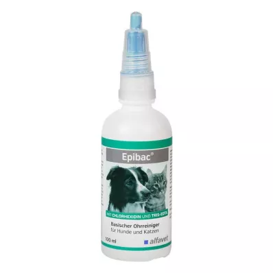 EPIBAC Solução alcalina de limpeza de ouvidos para cães/gatos, 100 ml EPIBAC Solução alcalina de limpeza de ouvidos para cães/gatos, 100 ml