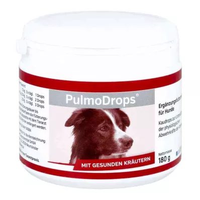 PULMODROPS Suplemento alimentar em gotas para mastigar para cães, 180 g PULMODROPS Suplemento alimentar em gotas para mastigar para cães, 180 g