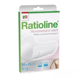 RATIOLINE Pensos para feridas 15x10 cm estéreis, 5 unidades
