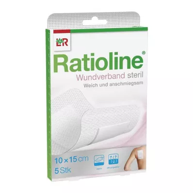 RATIOLINE Pensos para feridas 15x10 cm estéreis, 5 unidades RATIOLINE Pensos para feridas 15x10 cm estéreis, 5 unidades
