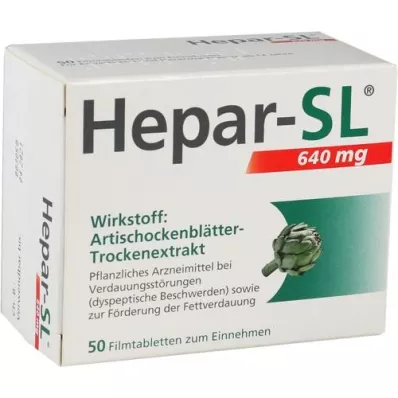 HEPAR-SL 640 mg comprimidos revestidos por película, 50 unidades