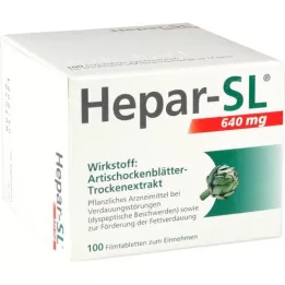 HEPAR-SL 640 mg comprimidos revestidos por película, 100 unidades