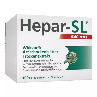 HEPAR-SL 640 mg comprimidos revestidos por película, 100 unidades