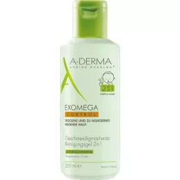 A-DERMA EXOMEGA CONTROL Gel de limpeza 2 em 1, 200 ml